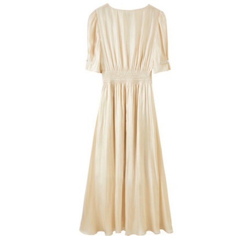 パール付きVネックワンピース|オフィスカジュアル レディース 通販【ミレジェネ】