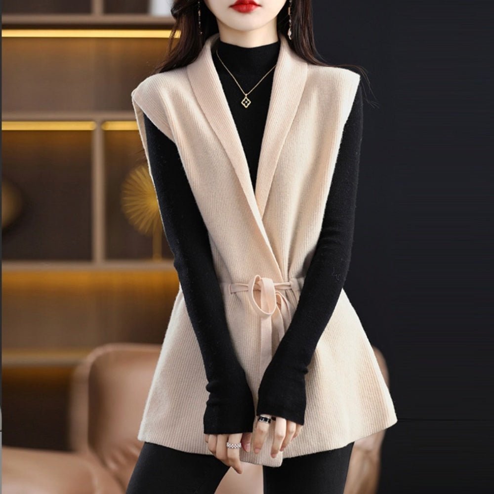 Vネックウエストマークベスト|オフィスカジュアル レディース 通販【ミレジェネ】