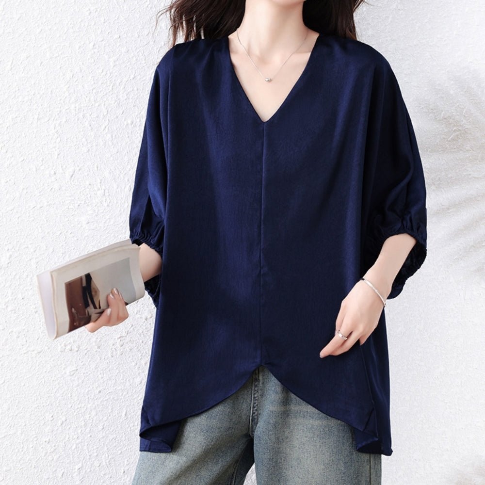 Vネックドルマントップス|オフィスカジュアル レディース 通販【ミレジェネ】