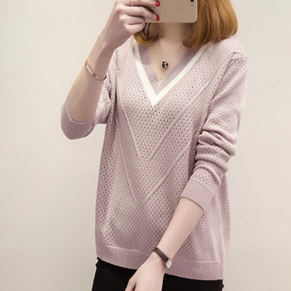 Vネックルーズニット|オフィスカジュアル レディース 通販【ミレジェネ】