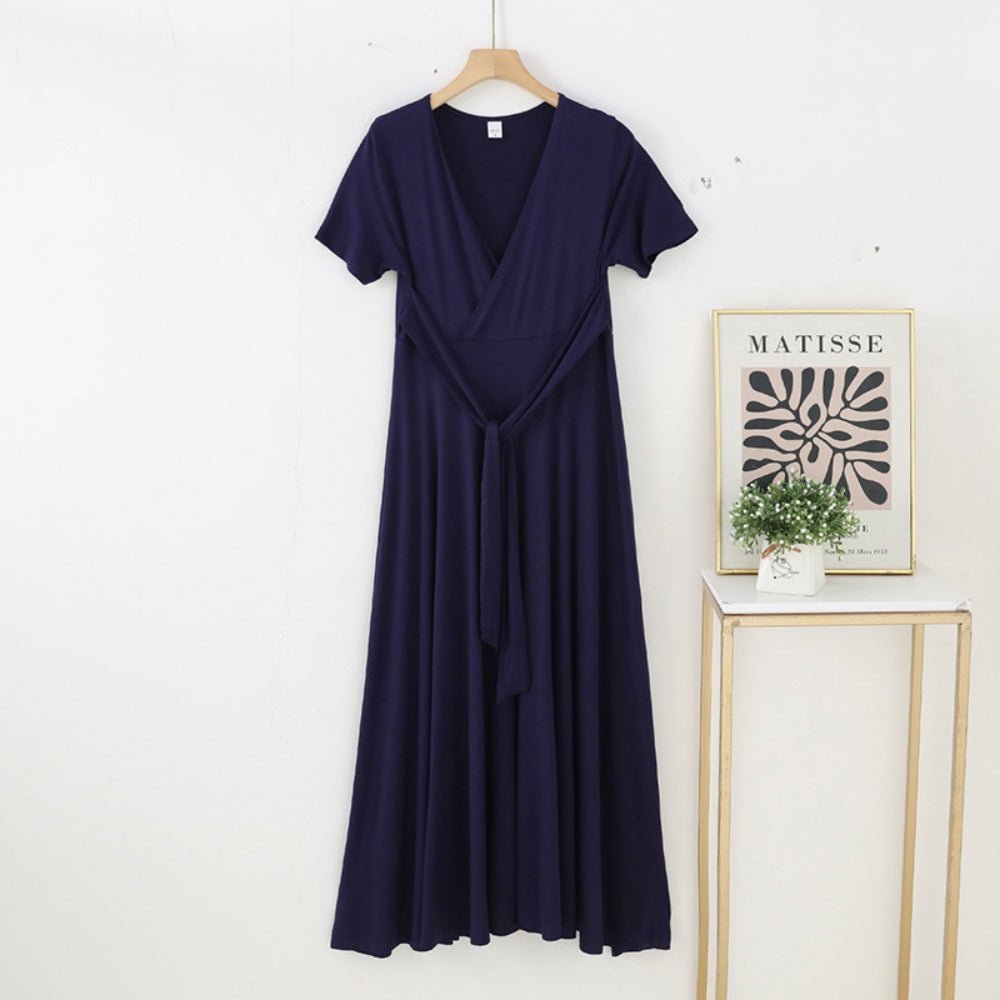 Vネックウエストリボンワンピース|オフィスカジュアル レディース 通販【ミレジェネ】