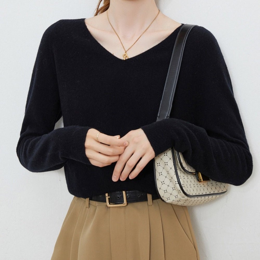 Vネックウールトップス|オフィスカジュアル レディース 通販【ミレジェネ】
