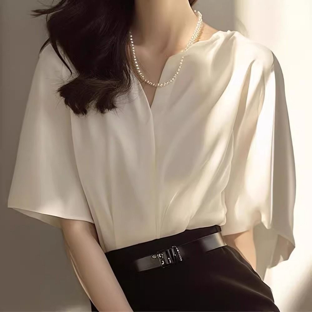 フレアスリーブVネックブラウス|オフィスカジュアル レディース 通販【ミレジェネ】