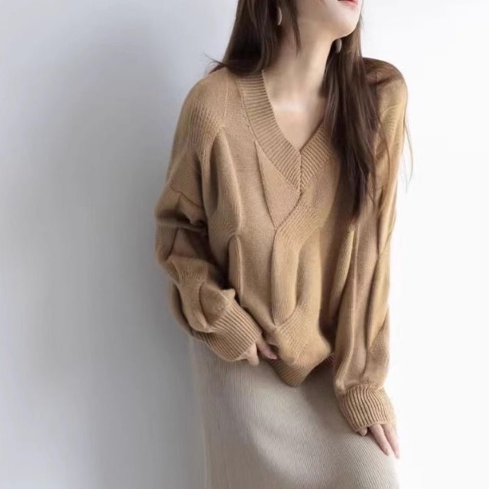 vネックケーブルニット|オフィスカジュアル レディース 通販 Millennial Generation【ミレジェネ】