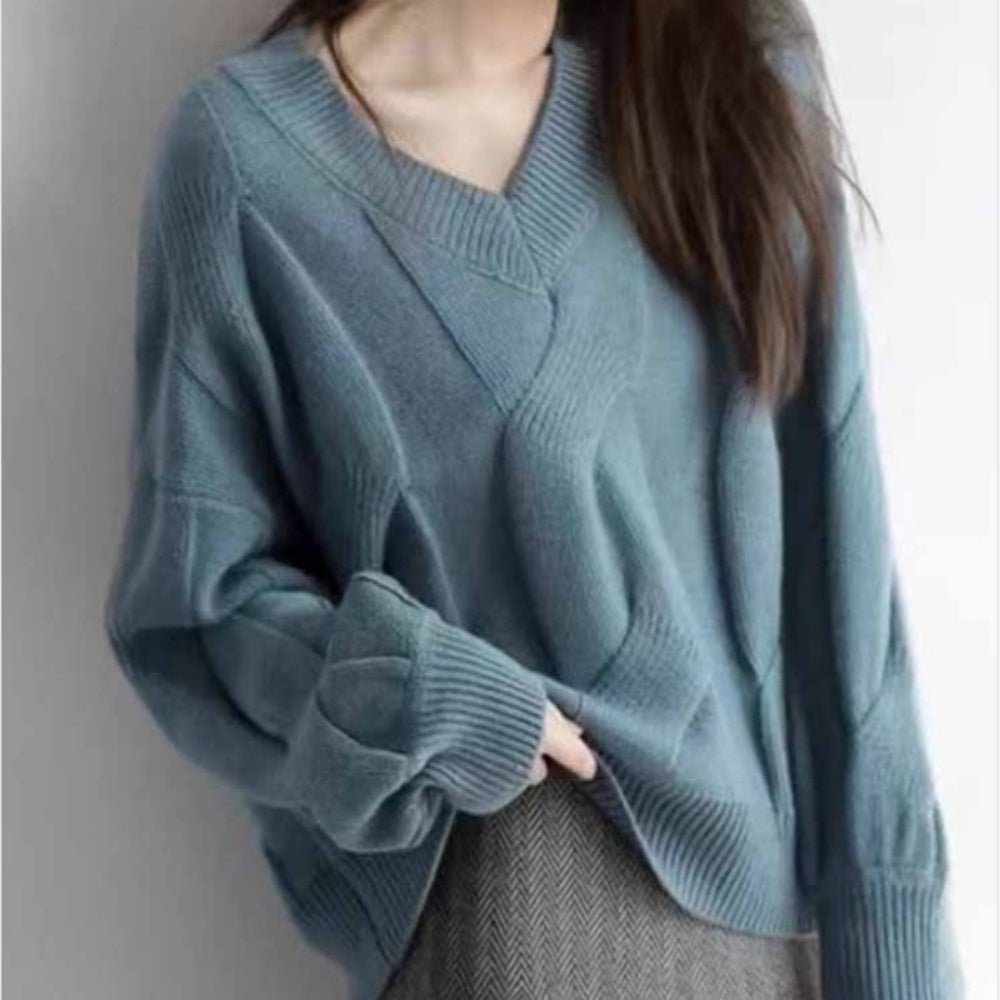 vネックケーブルニット|オフィスカジュアル レディース 通販 Millennial Generation【ミレジェネ】