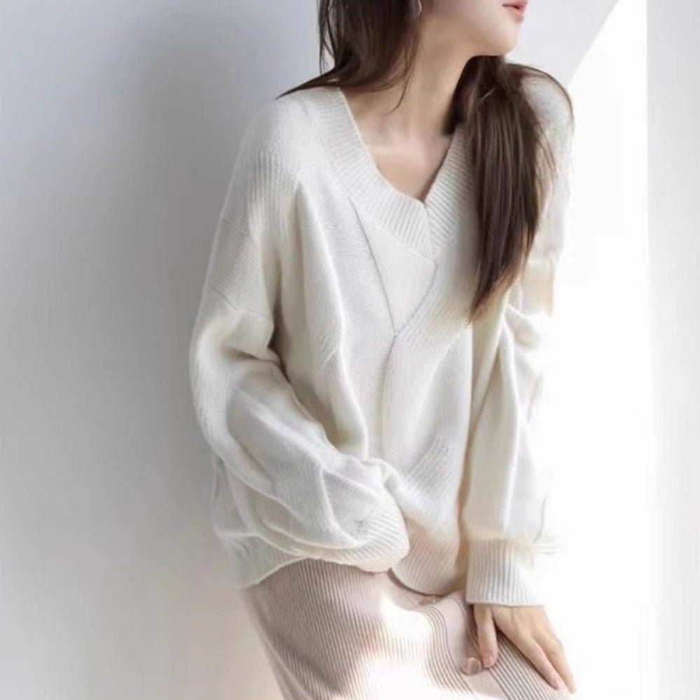 vネックケーブルニット|オフィスカジュアル レディース 通販 Millennial Generation【ミレジェネ】