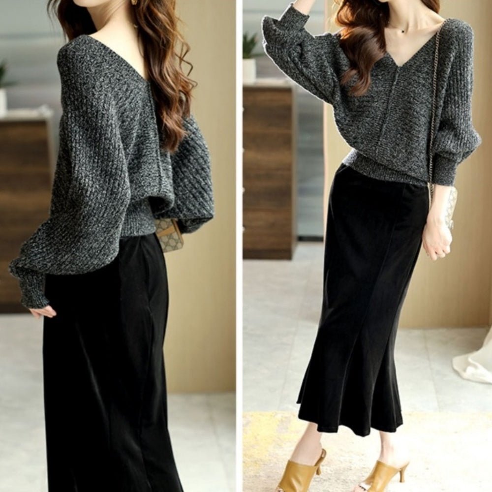 vネックセンターラインニット|オフィスカジュアル レディース 通販 Millennial Generation【ミレジェネ】