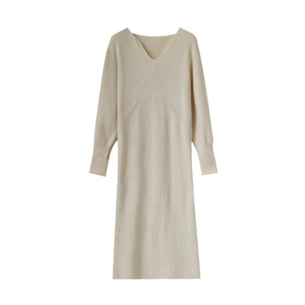 Vネックニットワンピース|オフィスカジュアル レディース 通販【ミレジェネ】