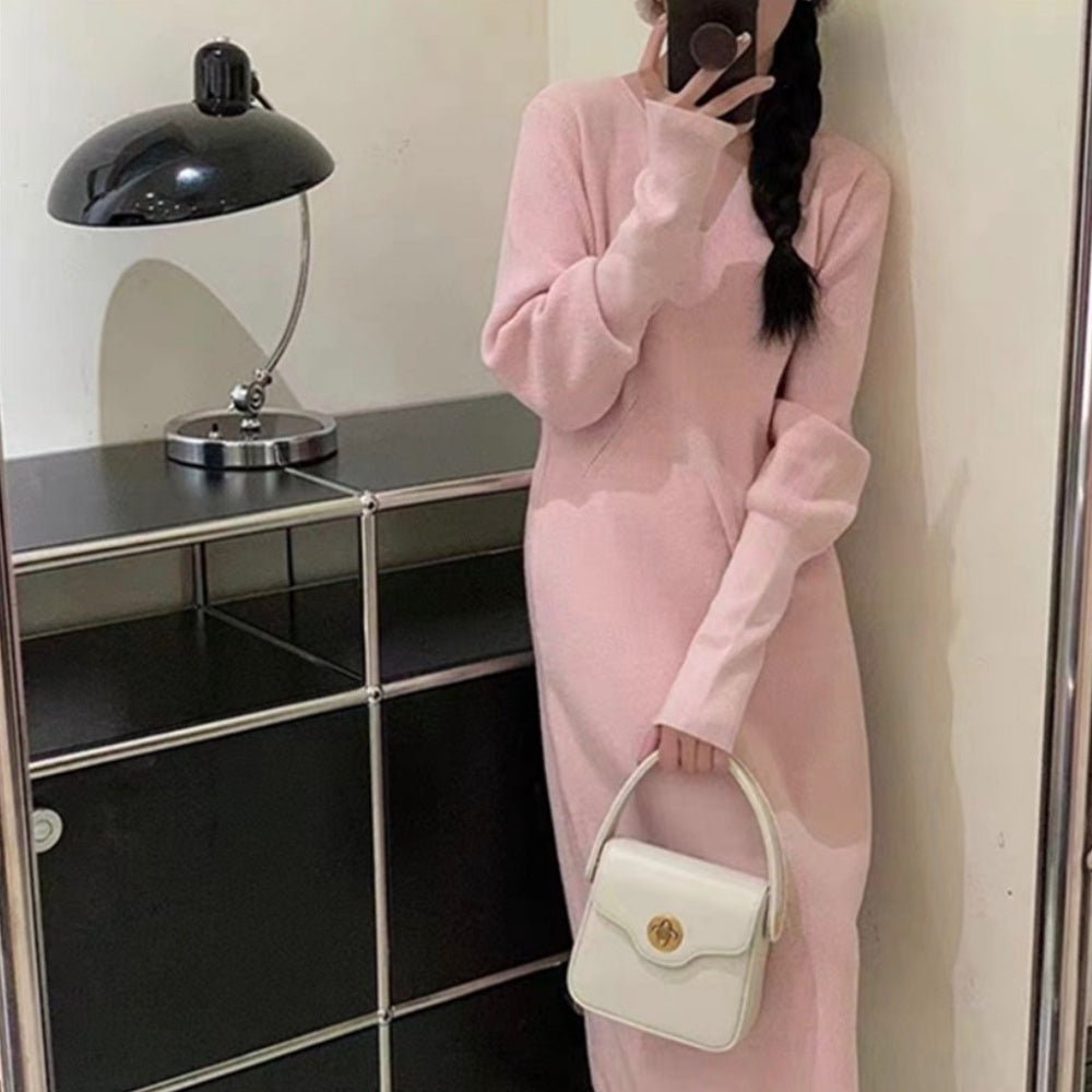 Vネックニットワンピース|オフィスカジュアル レディース 通販【ミレジェネ】