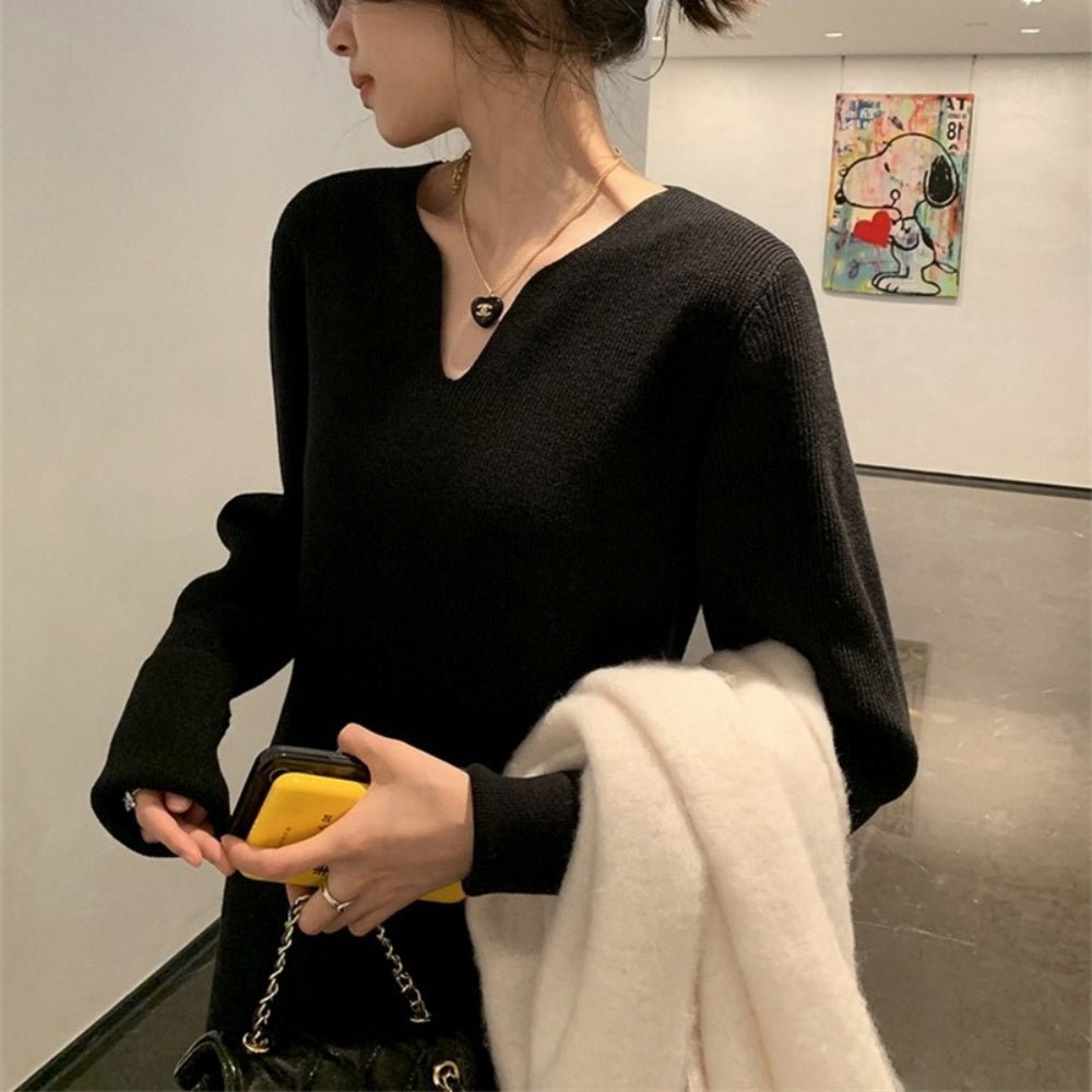 Vネックニットワンピース|オフィスカジュアル レディース 通販【ミレジェネ】