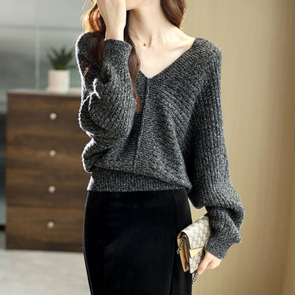 vネックセンターラインニット|オフィスカジュアル レディース 通販 Millennial Generation【ミレジェネ】