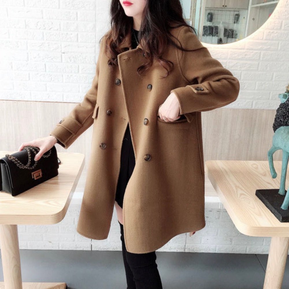 Wボタンウールコート|オフィスカジュアル レディース 通販【ミレジェネ】