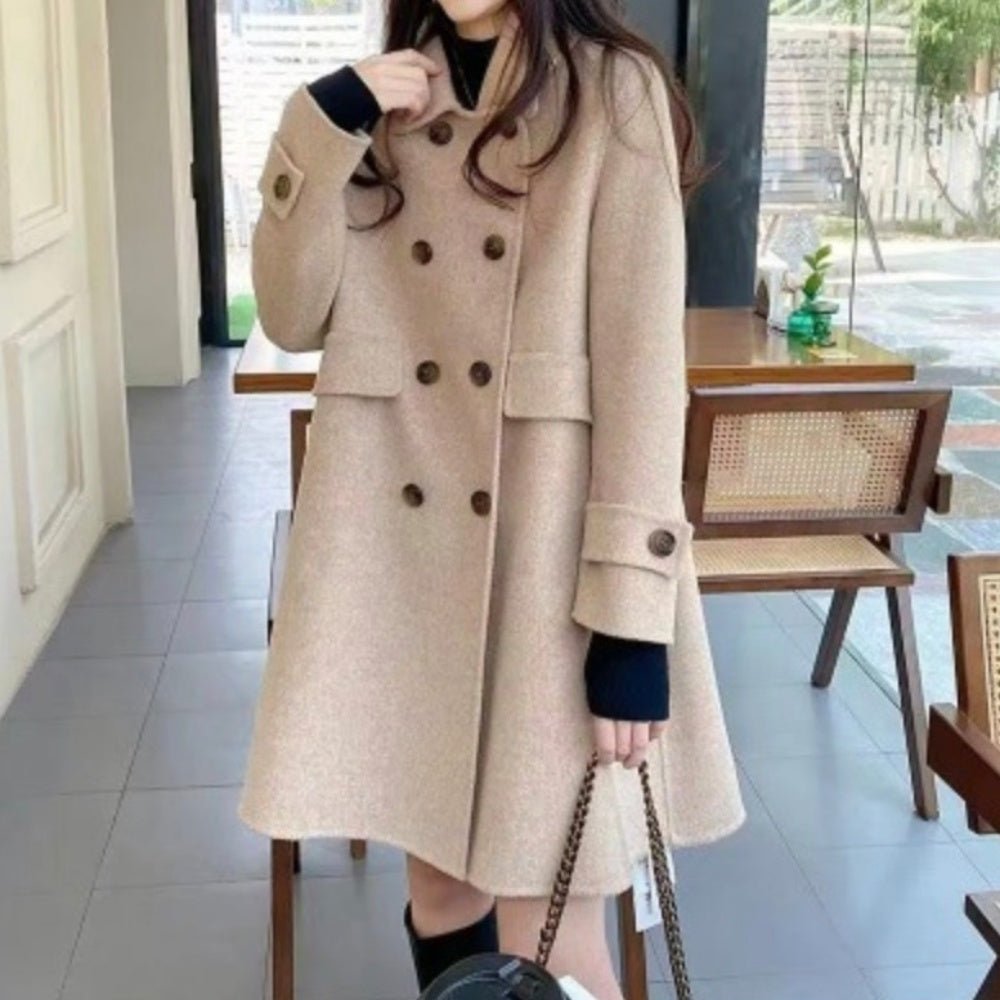 Wボタンウールコート|オフィスカジュアル レディース 通販【ミレジェネ】