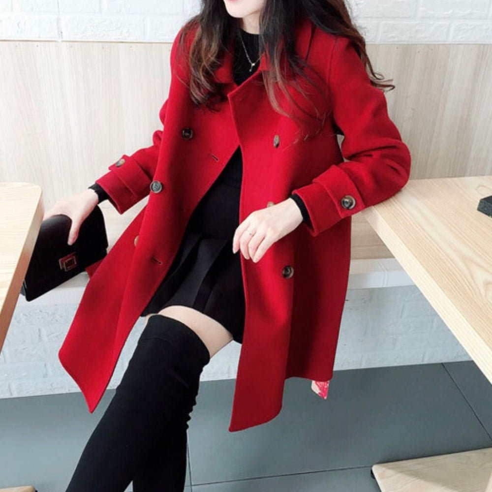 Wボタンウールコート|オフィスカジュアル レディース 通販【ミレジェネ】