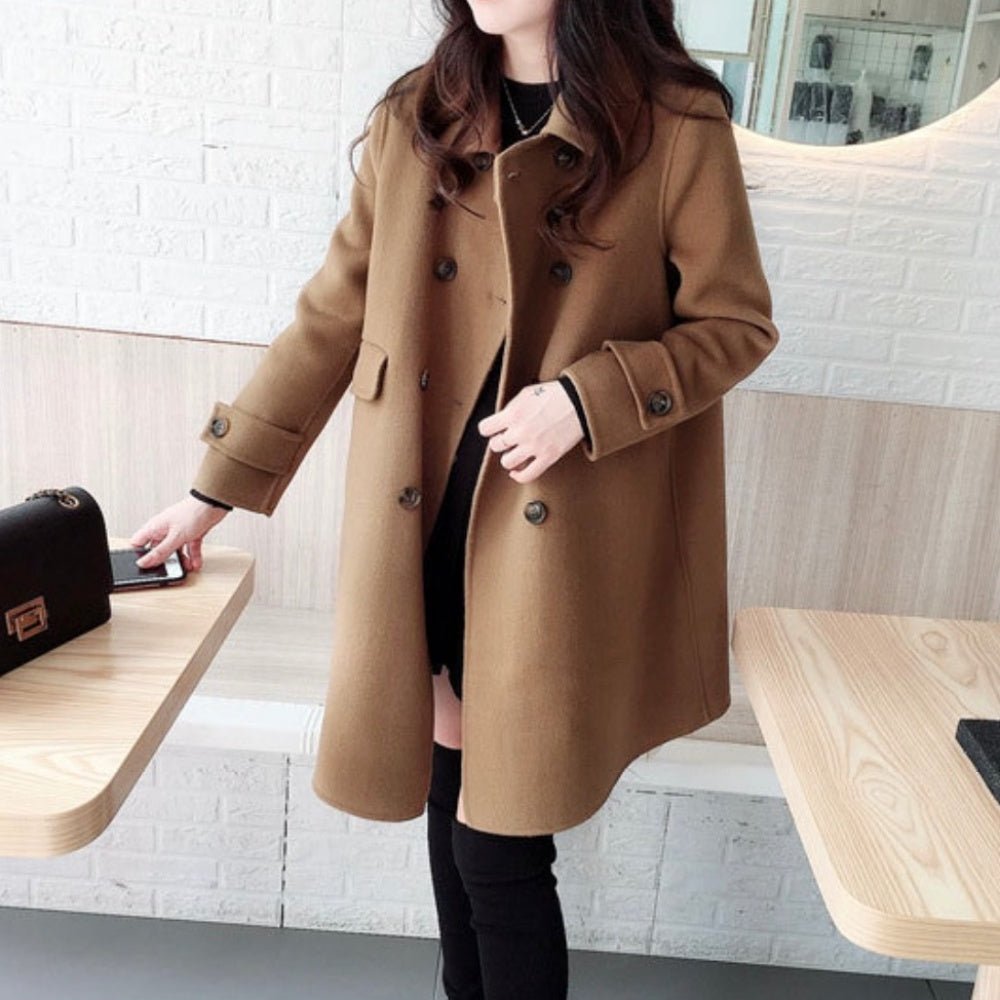 Wボタンウールコート|オフィスカジュアル レディース 通販【ミレジェネ】