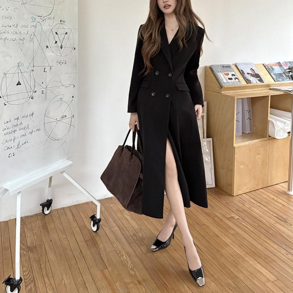 Wボタンロングコート|オフィスカジュアル レディース 通販【ミレジェネ】