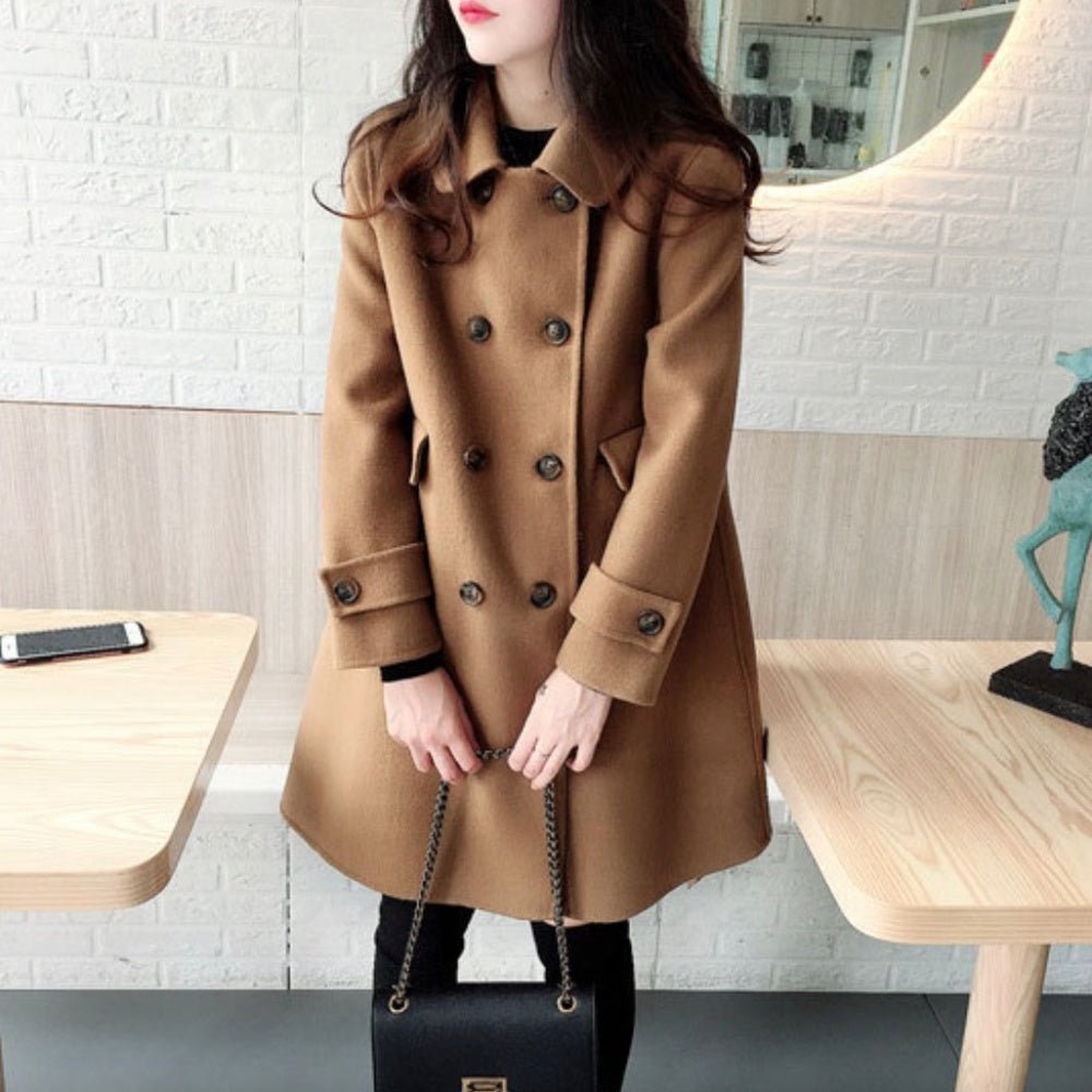 Wボタンウールコート|オフィスカジュアル レディース 通販【ミレジェネ】