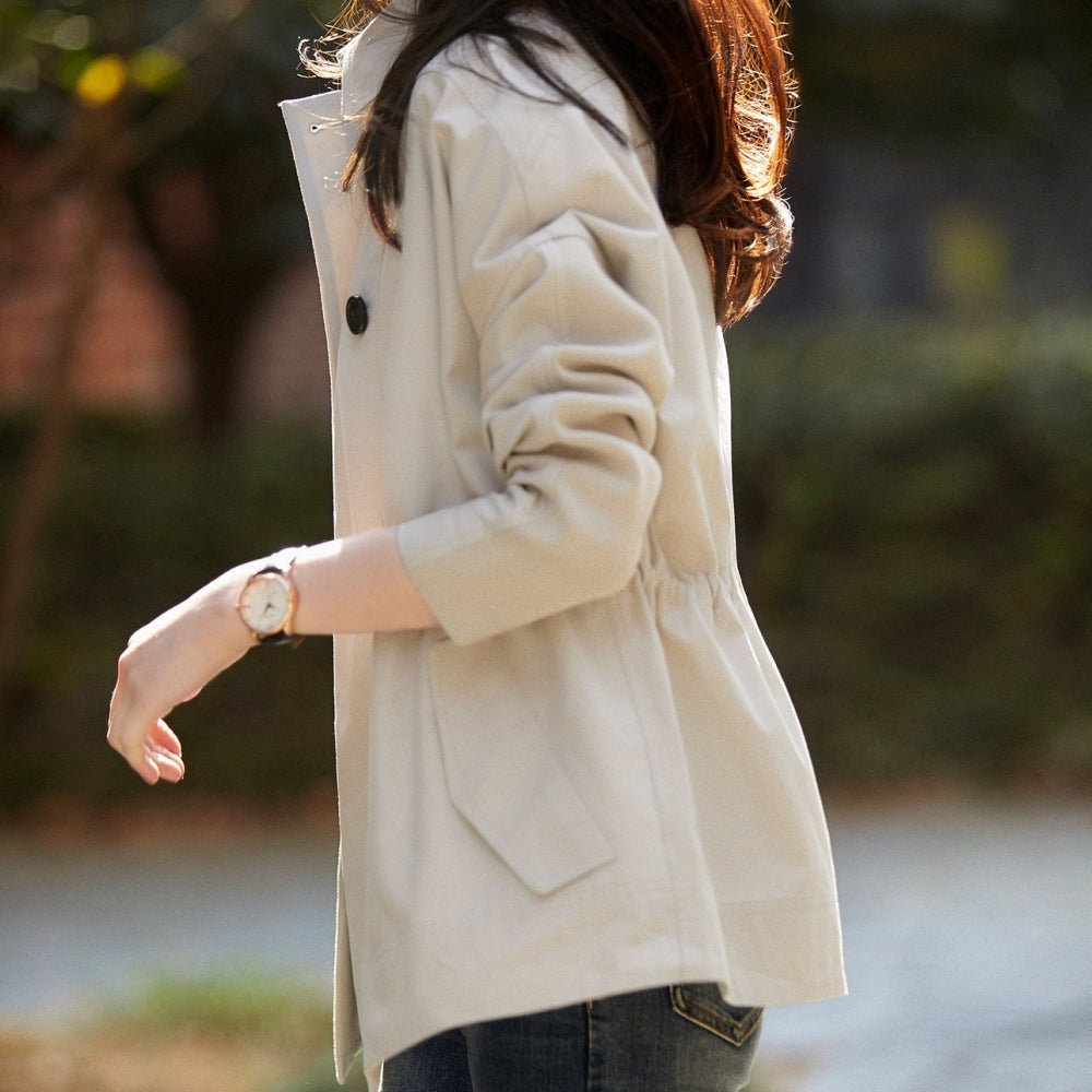 ウエストシャーリングWボタンジャケット|オフィスカジュアル レディース 通販【ミレジェネ】