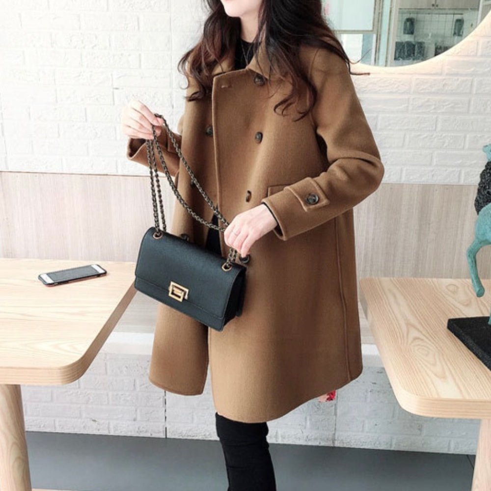 Wボタンウールコート|オフィスカジュアル レディース 通販【ミレジェネ】