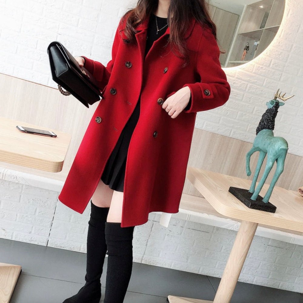 Wボタンウールコート|オフィスカジュアル レディース 通販【ミレジェネ】
