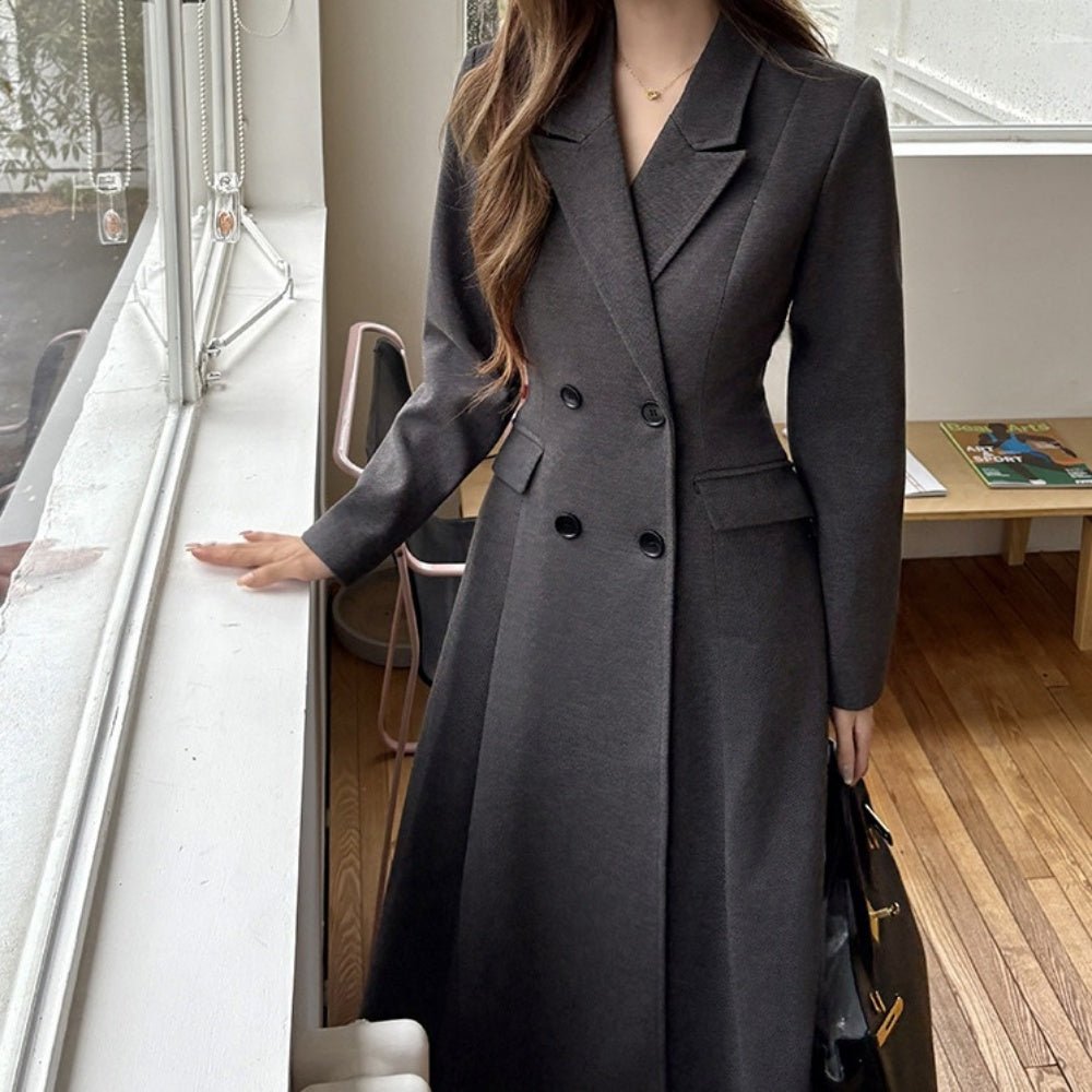 Wボタンロングコート|オフィスカジュアル レディース 通販【ミレジェネ】