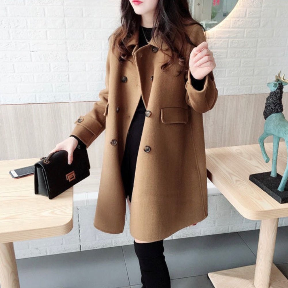 Wボタンウールコート|オフィスカジュアル レディース 通販【ミレジェネ】
