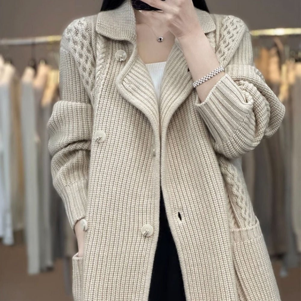 Wボタンニットカーディガン|オフィスカジュアル レディース 通販【ミレジェネ】