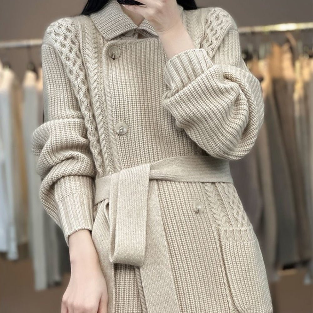 Wボタンニットカーディガン|オフィスカジュアル レディース 通販【ミレジェネ】