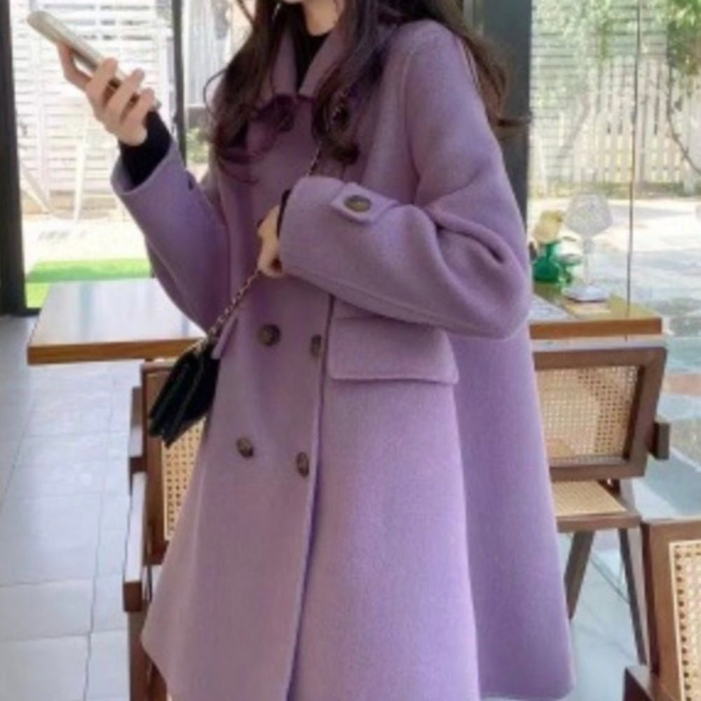 Wボタンウールコート|オフィスカジュアル レディース 通販【ミレジェネ】