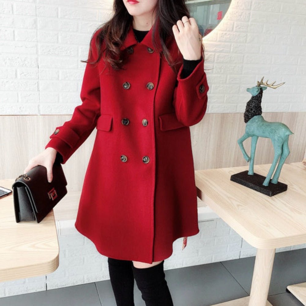 Wボタンウールコート|オフィスカジュアル レディース 通販【ミレジェネ】