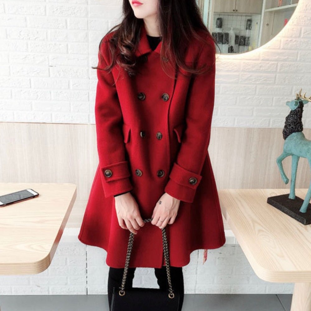 Wボタンウールコート|オフィスカジュアル レディース 通販【ミレジェネ】