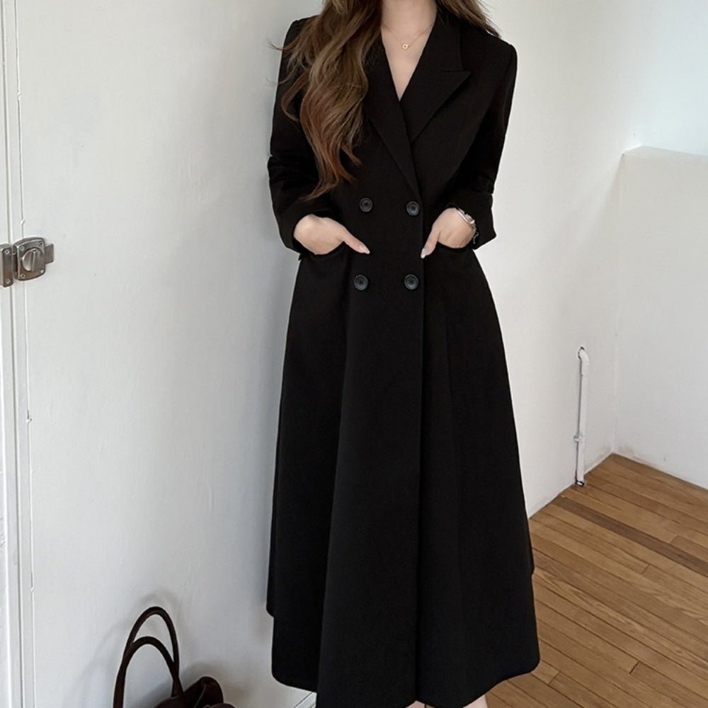 Wボタンロングコート|オフィスカジュアル レディース 通販【ミレジェネ】