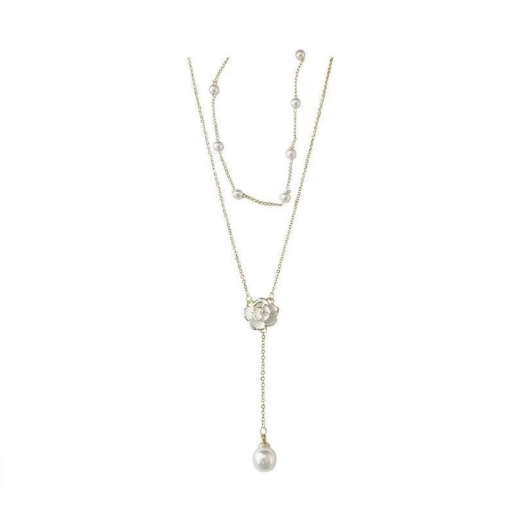 カメリアY字パールネックレスセット|オフィスカジュアル レディース 通販【ミレジェネ】