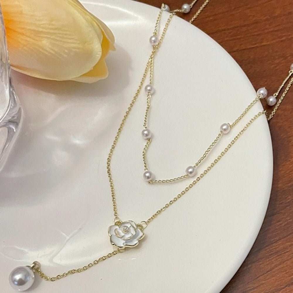 カメリアY字パールネックレスセット|オフィスカジュアル レディース 通販【ミレジェネ】