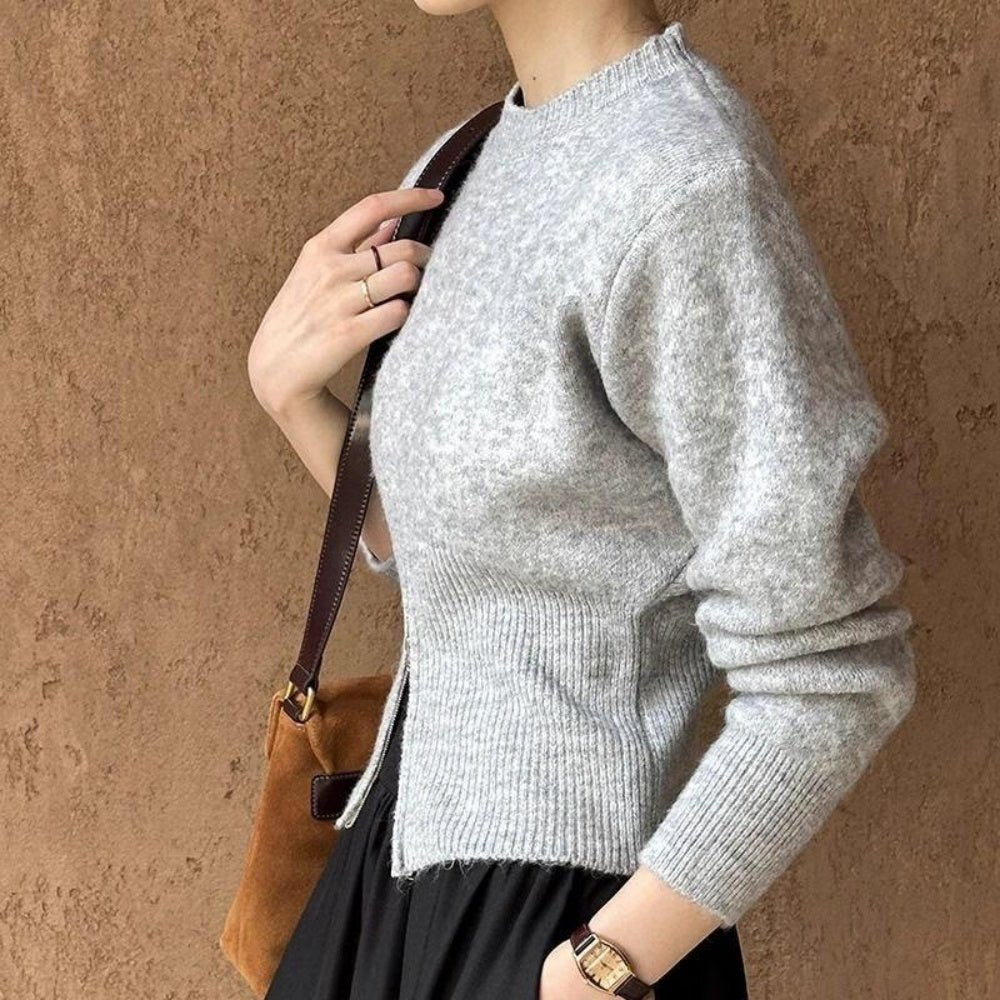 フロントZipスリットスリムニット|オフィスカジュアル レディース 通販【ミレジェネ】