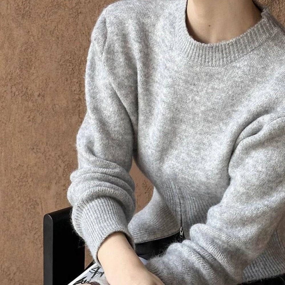 フロントZipスリットスリムニット|オフィスカジュアル レディース 通販【ミレジェネ】