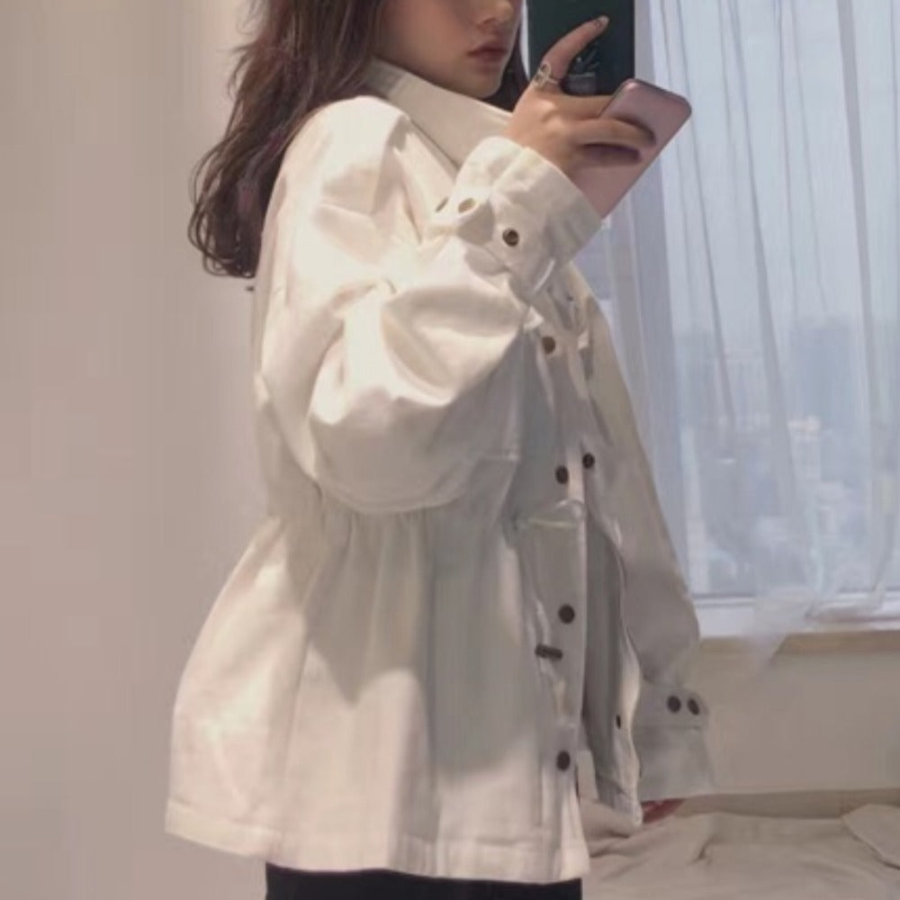 ハイウエスト絞りオーバーサイズミリタリージャケット - Millennial Generation
