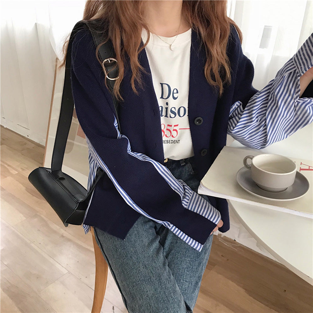 切り替えシャツニットカーディガン - Millennial Generation
