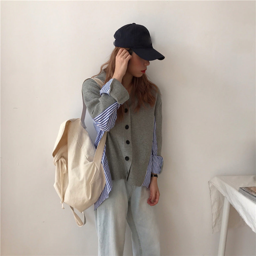 切り替えシャツニットカーディガン - Millennial Generation