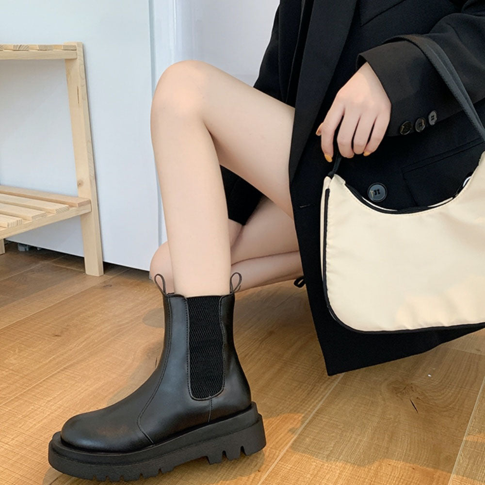 厚底サイドゴアチェルシーブーツ