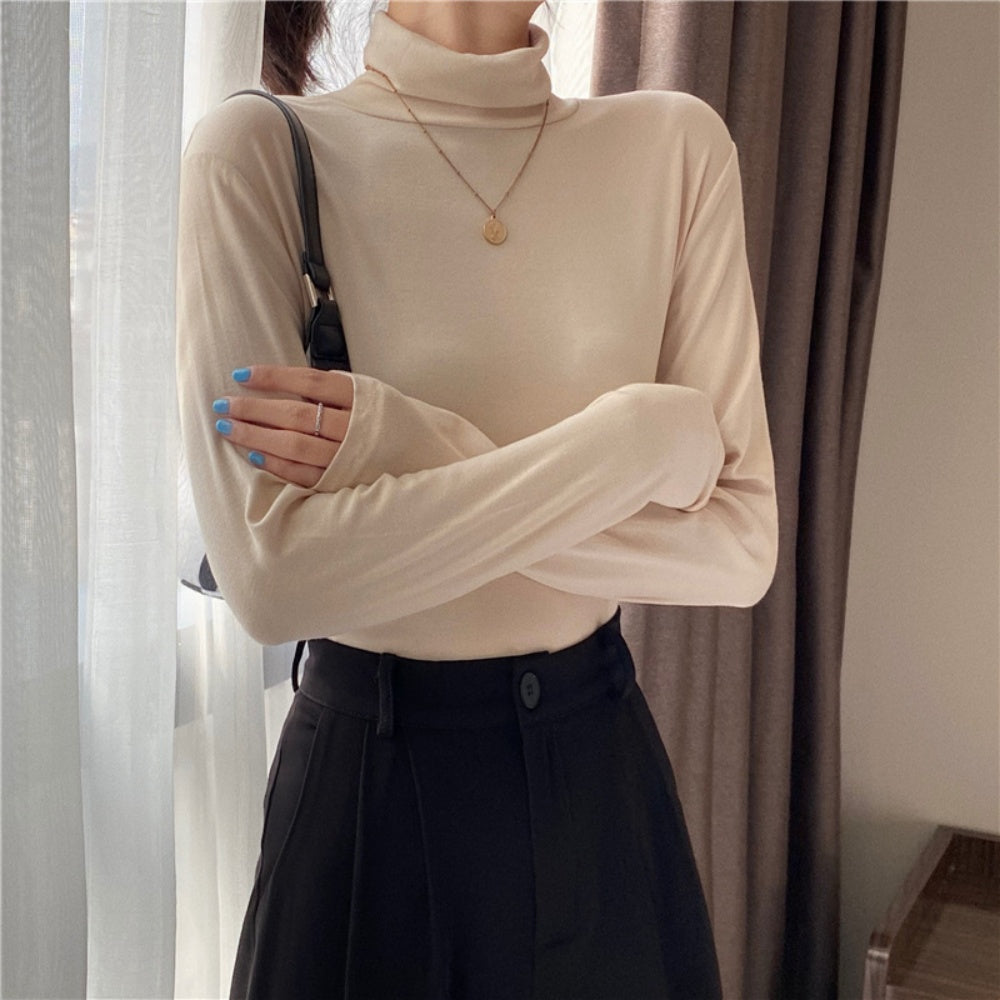 ベーシックタイトハイネックロングTシャツ