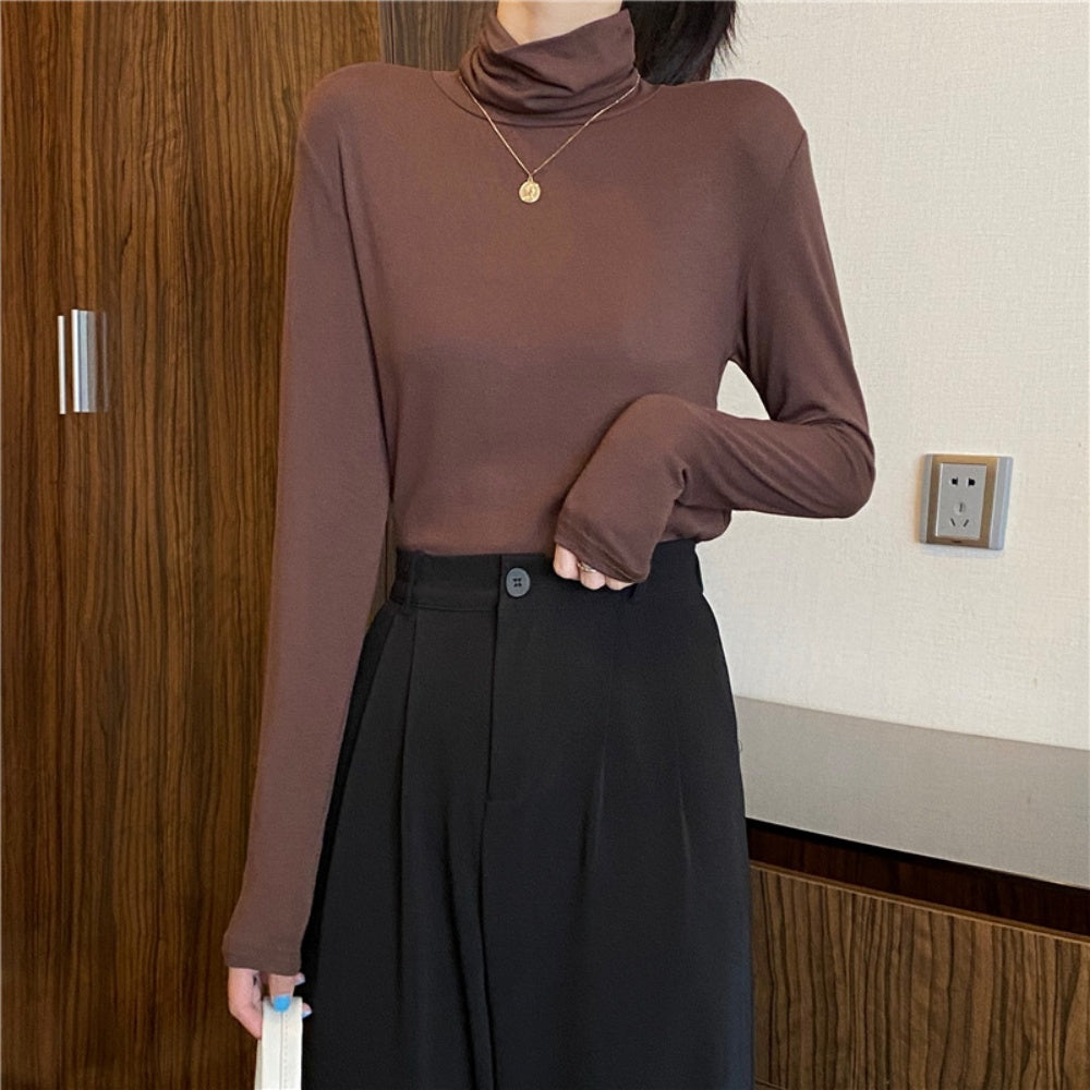 ベーシックタイトハイネックロングTシャツ
