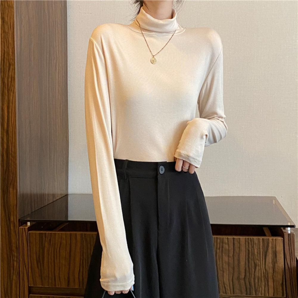 ベーシックタイトハイネックロングTシャツ
