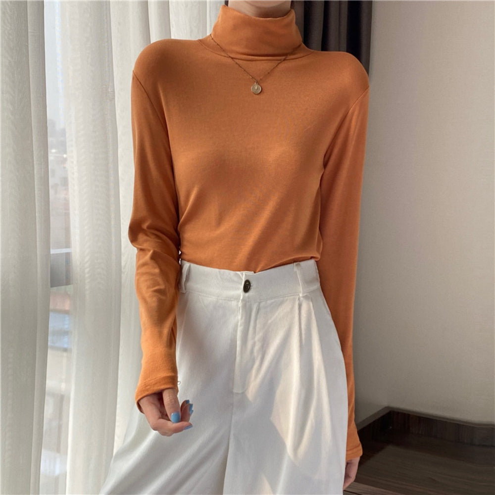 ベーシックタイトハイネックロングTシャツ