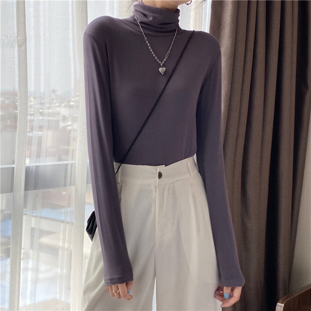ベーシックタイトハイネックロングTシャツ
