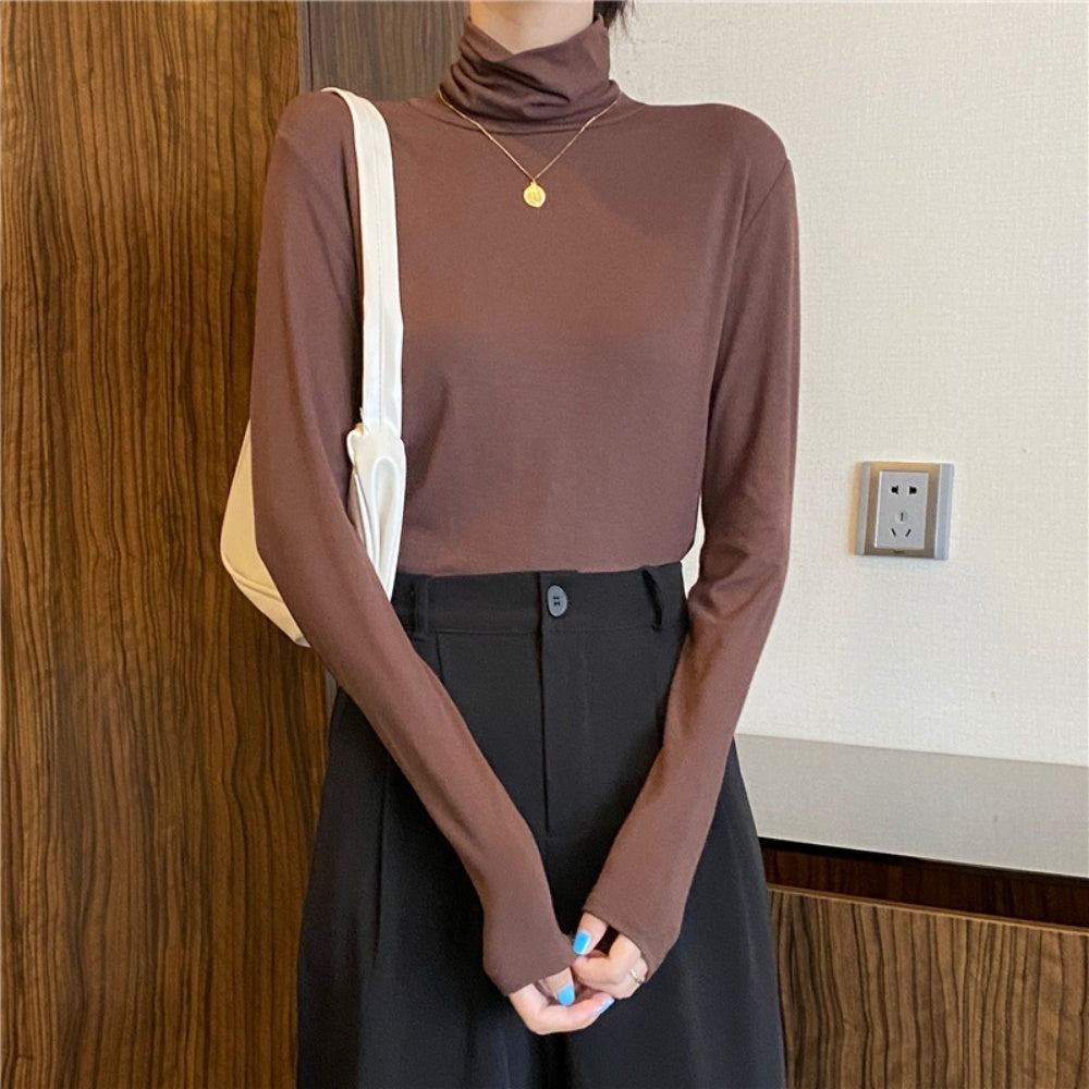 ベーシックタイトハイネックロングTシャツ