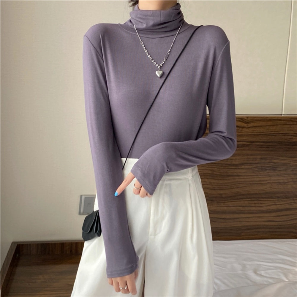 ベーシックタイトハイネックロングTシャツ