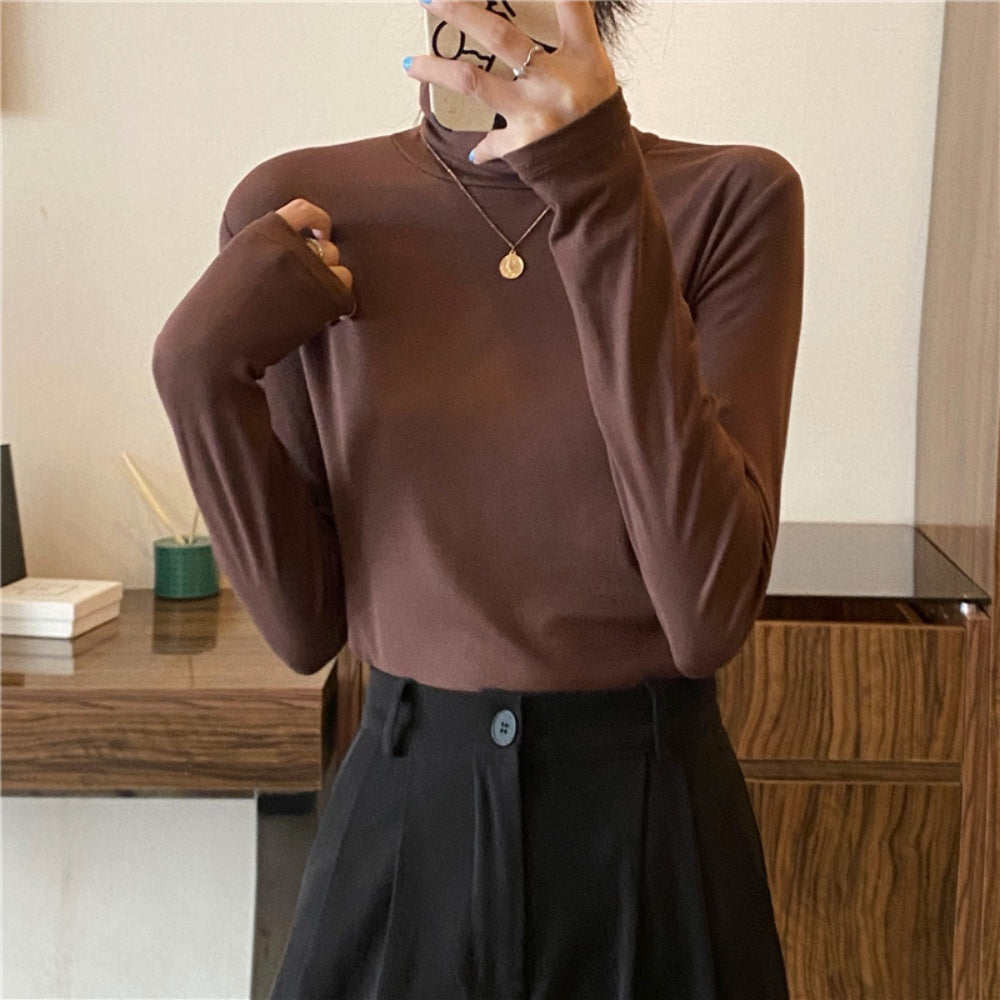 ベーシックタイトハイネックロングTシャツ