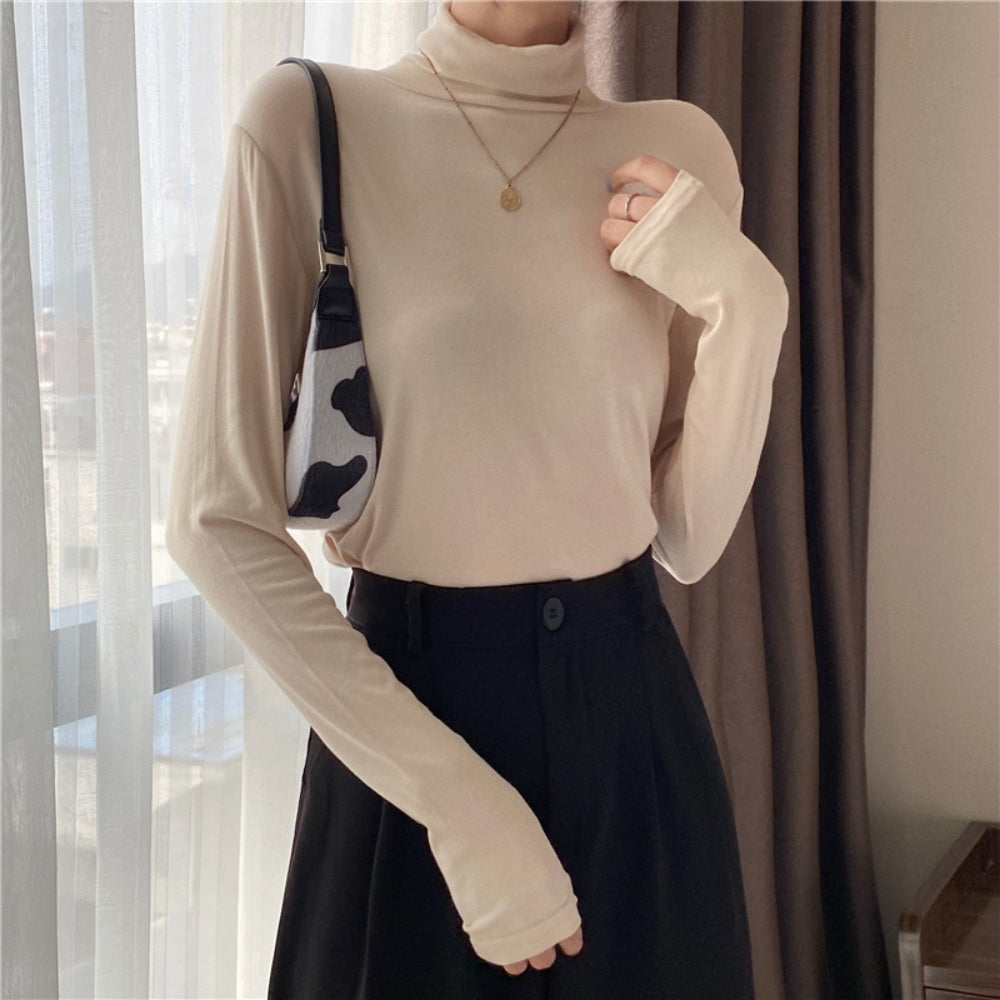 ベーシックタイトハイネックロングTシャツ