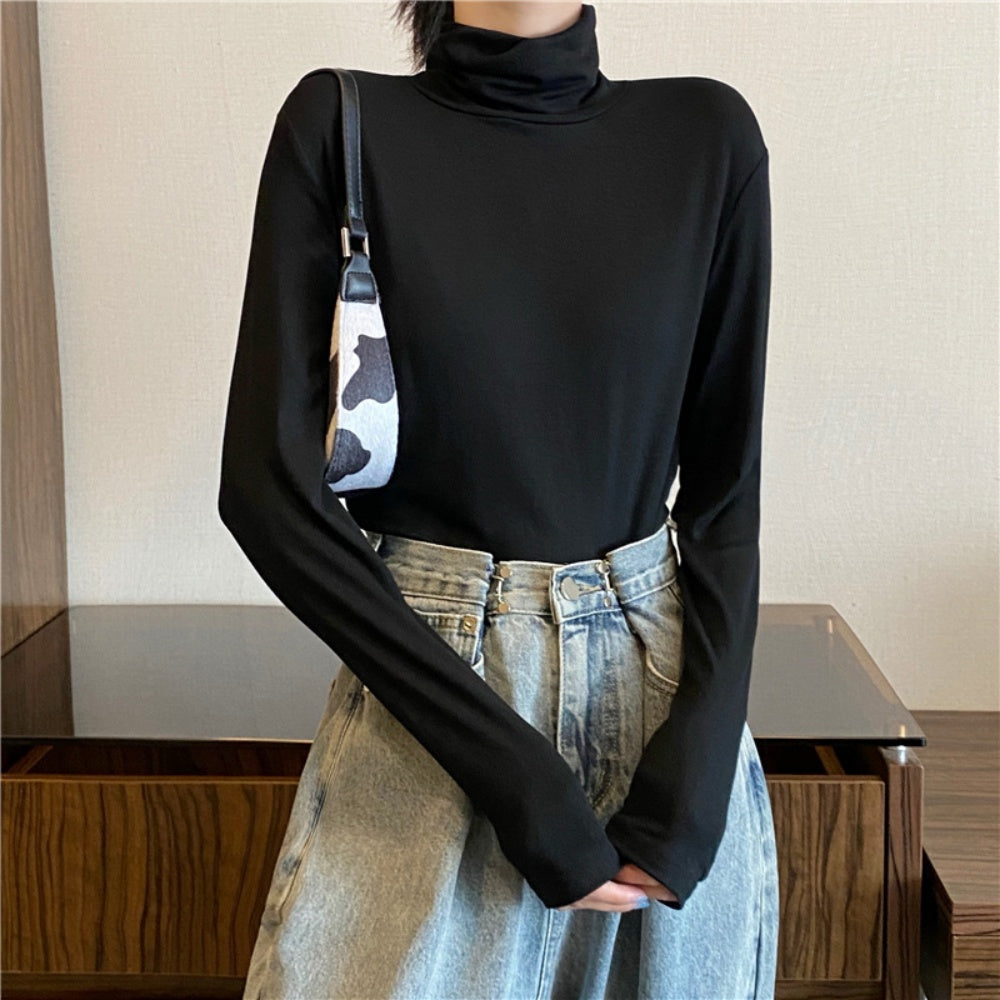 ベーシックタイトハイネックロングTシャツ